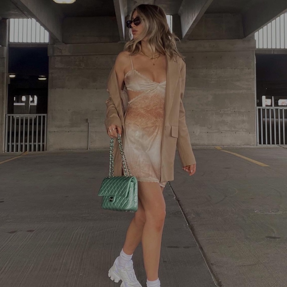 Lioness Cream Satin Mini Slip Dress - Picture 2 of 12